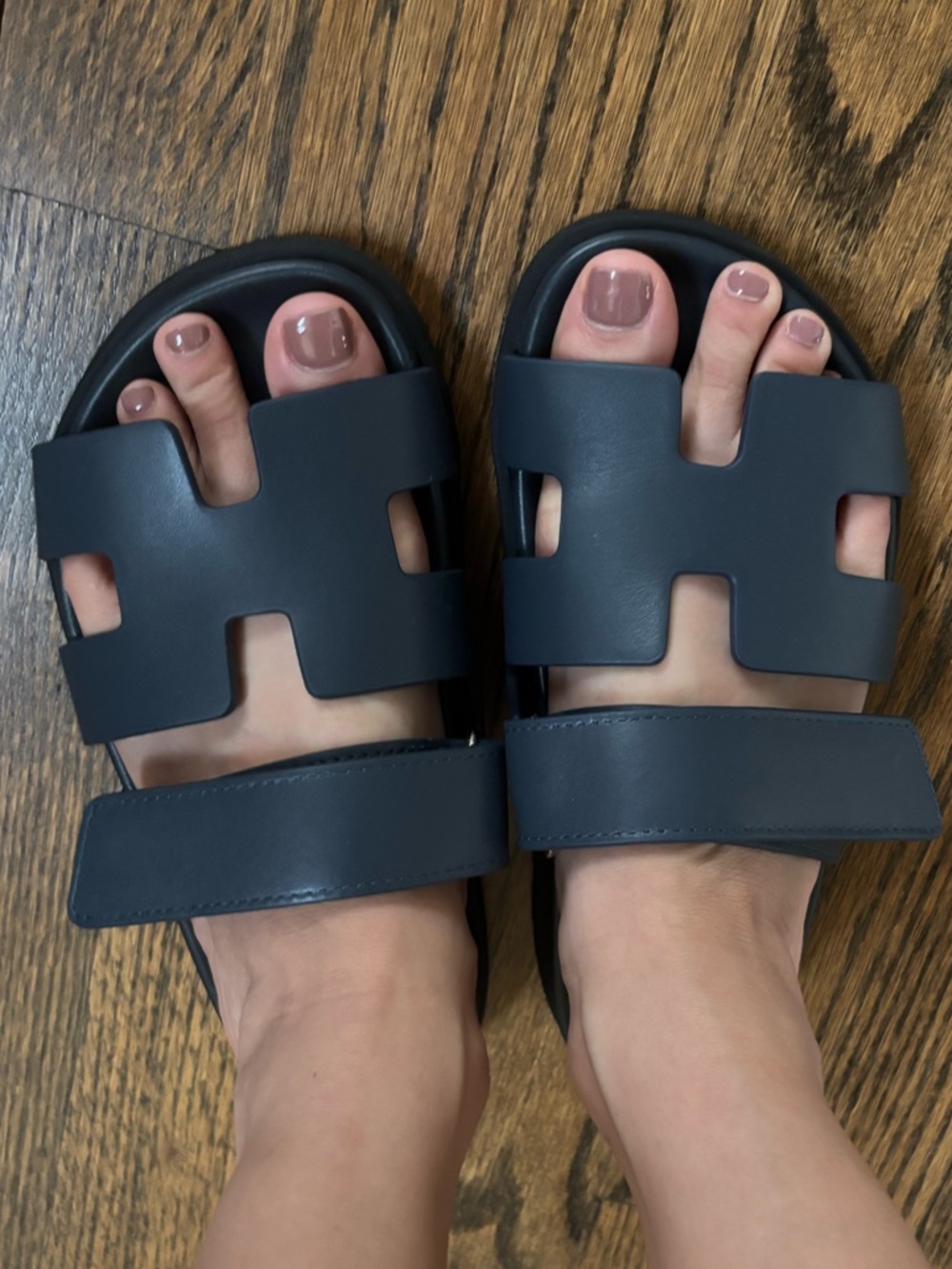 Hermes Chypre Sandals - dark blue - Picture 3 of 5